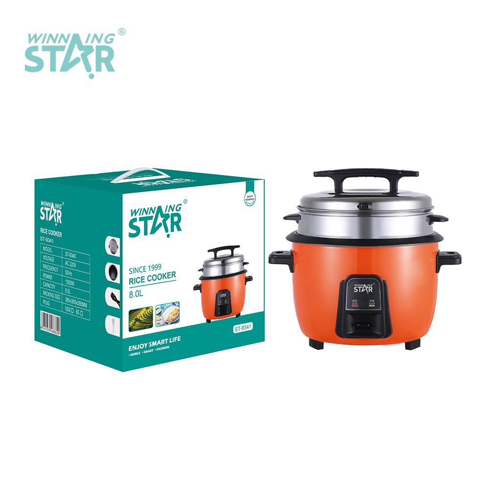 ST-9341 Orange Electric Pot Style Rice Cooker Steamer Multicooker